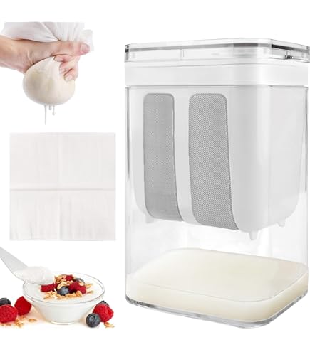 Grieks yoghurtzeef 1100ml, yoghurtmaker met deksel en fijn Grieks yoghurtzeef 1100ml, yoghurtmaker met deksel en fijn