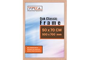 AMZA Picture Frame, 50 x 70 cm, Elegant for Photo, Poster, and Wall Mounting, Photo Frames Made with Premium Quality MDF, Available in All Standard & Non-Standard Sizes (Oak, 50 x 70 cm)