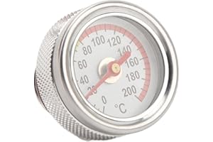 CRYFOKT Motorcycle Oil Temperature Gauge, 0-200℃ Engine Oil Temperature Gauge, Real Time Engine Monitoring with High Temperature Range, Oil Pressure Gauge Meter for Motorbike