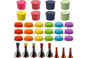 benlidoner 26 Stücke Silikon Kronkorken Bunt Flaschenverschluss Wiederverwendbar Bierflaschenverschlüsse Praktische Flaschendeckel für Wein Bier Glasflaschen