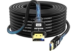 charlore Câble HDMI 20m (HDMI 2.0, 18 Gbit/s 4K@60Hz) Connecteurs plaqués or ultra haut débit, compatible avec Blu-Ray, Playstation, Ordinateur Portable, PS34/5, PC, HDTV