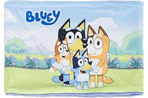 CERDÁ LIFE'S LITTLE MOMENTS Bluey Écharpe Tube pour Enfant - Couleur Bleue - Taille Unique - Tour de Cou Snood - en 100% Polyester - Motif et sa Famille - Produit Original Conçu en Espagne