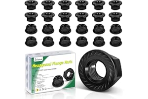 25 sztuk nakrętek kołnierzowych M8, Bolatus DIN 6923 nakrętki sześciokątne ze stali nierdzewnej z kołnierzem i uzębieniem blokującym, sześciokątne nakrętki kołnierzowe do naprawy samochodów