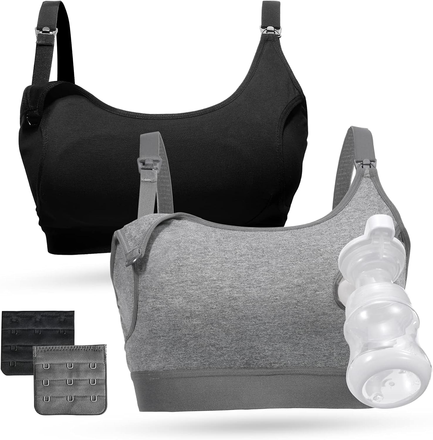 momcozy Sujetador Lactancia Ajustable, Sujetador de Extracción Manos Libres, Brasier de Maternidad sin Aros 2 en 1 para Extracción & Lactancia