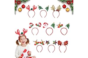 RHHGOPM 9 Stücke Haarreifen Weihnachten- Weihnachten Stirnband，Weihnachten Kopfschmuck Weihnachtsstirnbänder für Kinder & Erwachsene