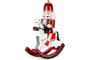 Wikay Cascanueces de Navidad de Madera Hechos a Mano 30cm Cascanueces Soldado Figura Tradicional Navidad de Madera Decoraciones Navidad para Cascanueces Escritorio Decoración de Colección