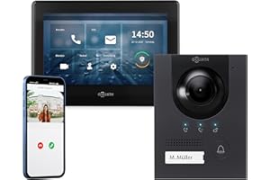 GOLIATH® Türklingel & Türsprechanlage mit Kamera & Monitor [Full HD] - Klingel mit Kamera & Monitor - Doorbell Camera - Video Sprech - & Klingelanlage mit Türöffner - Videotürklingel Weitwinkelkamera