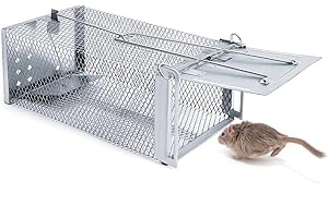 VOTUKU Live Trap Trampa para Ratas Ratones, Premium XXL Trampa para Ratas Alimentos para Ratones Altamente Sensible Animales Reutilizable (Plata)