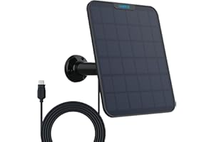 [2023 Update-Version] Reolink 6W Solarpanel für Akku Überwachungskamera Aussen, USB Schnittstelle, Solar WLAN IP Kamera Outdoor, 360° Einstellbare Halterung, Non-Stop-Solar(4m Kabel), Schwarz