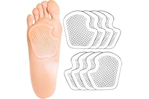 Kimihome Gel Vorfußpolster, 8 Stück Fußpads, Schützt und Lindert Mittelfußknochen, Sesamid, Fußballenschmerzen - 4 Paar