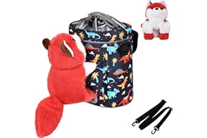 ONETOALL Bolsa de Manillar para Niños con Peluche, Cesta para Bicicleta Infantil, Regalo de Niña para Bicicleta sin Pedales, Triciclo o Patinete