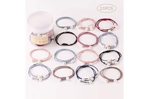 Seatecks Elastyczne gumki do włosów, zestaw 21 sztuk, perłowe opaski do włosów, pierścionki, koński ogon, ozdoby do włosów dla kobiet i dziewcząt, DIY fryzura