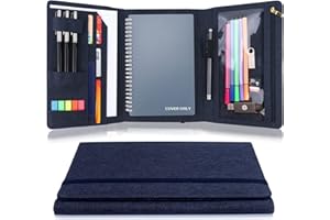 DITIORD Cover for Rocketbook Fusion Executive Size, Multi A5 Size Notebook Case with Pen Holder, Phone Pocket, Zipper Pocket, Business Card Holder, 8.8" x 6" inch, (Blue)