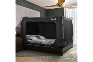 BORNA Bed Tent Bed Canopy Full Size, Portable Sleeping Tents Dream Tents Indoor for Kids and Adult, Breathable Privacy Space on Bed with Three Doors (Mattress Not Included)