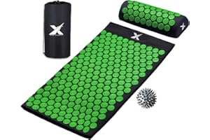 XN8 SPORTS Xn8 Acupressure Mat and Pillow, Shakti Mat for Anxiety, Stress Relief, Back Pain, Muscle Relaxation & Recovery, Portable Reflexology Acupuncture Mat, Spiky Mat for Men & Women, Includes Travel Bag