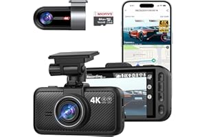 Miofive 4K Dash Cam Front and Rear, 5GHz Wi-Fi & GPS Dashcam with 64GB SD Card, Dual Car Camera Dash Cam with Parking Monitor, Night Vision, HDR, G-Sensor, Loop Recording, APP Control, Max 512GB