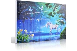 ‎MJARTORIA MJARTORIA Adventskalender Schmuck 2024 Mädchen Frauen Damen Weihnachtskalender Adventszeit mit 24 Überraschungen Kette Weinglas Marker Brosche Button Charms (A-Blau Pferd)