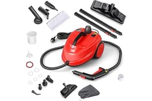 SOARS Nettoyeur Vapeur Puissant 2000W,14 Accessoires, Pression Max 5 Bar, Temp. 160°C, Chauffe Rapide 8 Min, Réservoir 1.8L, Pour Sol, Canapé, Cuisine, Surface 108 m² (Rouge)