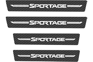 COJJ-4Pcs Carbon Fiber Car Door Sill Protector for KI-A Sportage 2005-2021 2022,Welcome Pedal Kick Plates Protection Anti Scratch Sticker,Auto Pedal Non-Slip Threshold Decorative Accessories with Logo