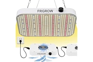 FRGROW LED Grow Lampe Dimmbarer, Grow Light, Pflanzenlampe LED Vollspektrum Wachstumslicht Zimmerpflanzen Blüte, Pflanzenleuchte LED mit UV-IR-Licht, 584 LEDs Daisy-Chain, Kühlsystem
