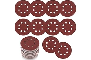 VARHHUXHA 30 Stk Schleifpapier 125mm Klett, Schleifscheiben, 8 Löcher Rund Klett Schleifpapier für Exzenterschleifer Holz, Metall, Farbe (240 Körnung)