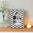Paper High Mango Wood Chevron Photo Frame | Sustainable Wooden Picture Frame | Hand Carved Navy Blue and White Frames | Fair Trade and Handmade Gifts for Men and Women (Fits a 6x4" Photo)