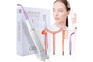 ‎GESS GESS SuperNova Darsonval urządzenie o wysokiej częstotliwości do twarzy i włosów, przeciwzmarszczkowe urządzenie do masażu twarzy, leczenie trądziku, redukcja zmarszczek, pielęgnacja skóry