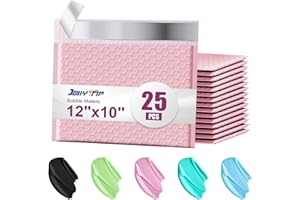 JOLLYTRIP Bubble Mailers A4 Paper Size,12x10 Inch 25 Pack Poly Padded Envelopes Small Business Mailing Packages Opaque Self Seal Adhesive Waterproof Boutique Shipping Bags for Jewelry Makeup (Pink)