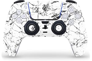 Head Case Designs Officially Licensed Liverpool Football Club Black Liver Bird Marble Art Vinyl Faceplate Sticker Gaming Skin Decal Cover Compatible With Sony PlayStation 5 PS5 DualSense Controller