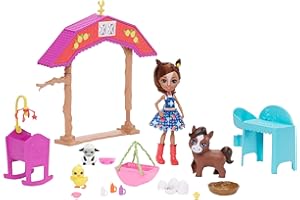 Enchantimals GJX23 Barnyard Nursery PLAYSET with HAYDIE Horse Doll & Trotter, Multi