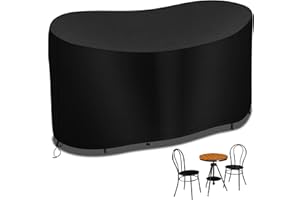 RICHIE Small Bistro Set, 146*70*80cm Waterproof Outdoor Garden Patio Furniture Cover, 600D Oxford Fabric, Windproof Anti-UV - Black