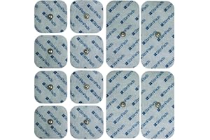 StimPads Podkładki elektrod TENS kompatybilne z urządzeniami Compex. Zestaw 50 x 50 i 50 x 100 mm z podwójnymi podkładkami wymiennymi Easy Snap EMS 3,75 mm, certyfikowane urządzenie medyczne firmy