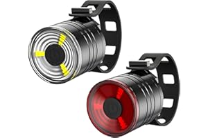 GBULTR Bike Light Set,Super Bright Waterproof Mountain Road Safety & Easy Mount LED Bicycle Lights Cycling Front & Rear Light 3 Brightness Modes Mountain Bike Lights Button battery