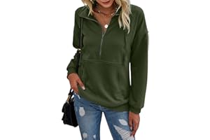Beonych Sweatshirt Damen Pullover Elegant Langarmshirt Baumwolle Pulli Herbst Winter Casual Sweatjacke Oberteile Langarm mit Taschen