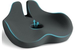 WOWMVP Cojin Silla Oficina, Cojín Ergonómico Ortopédico, Espuma Viscoelástica Cojin Coxis para Coche, Silla de Ruedas, Silla de Juegos, Silla de Oficina, Alivia el Dolor de Coxis y Ciática