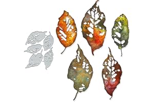 Yeyert 5pcs Leaf Fragment Metal Die Cuts for Spring Leaves, Flowers - Card Cutting Dies, Stencils, DIY Scrapbooking Album Decorative Embossing Paper Card Embossing Craft