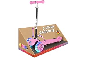‎KINNAZ kinnaz ONE, Premium Roller Kinder 3 Jahre, faltbar, 5 Höhen, LED Räder, Ersatzteilservice, verbesserte Griffe und Bremse, UVM Kinderroller ab 2 3 4 5 Jahre, Scooter von Deutscher Händler