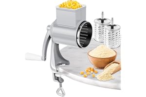 JOKAPY Molinillo Manual de Frutos Secos Con 2 Hojas Desmontables, Manivela de Acero Inoxidable Para Cacahuetes, Nueces, Almendras, Maíz, Especias y Queso