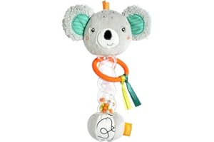 Fehn Regenmacher Koala – Motorik-Spielzeug mit Rassel, Quietsche, Raschelpapier zum Greifen – Rasselstab fördert spielerisch Sinne & Motorik – für Babys & Kleinkinder ab 3+ Monaten