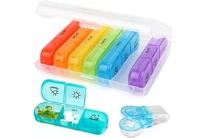 YARVPUV Pilulier 7 jours matin, midi, soir, avec 21 compartiments, 3 compartiments, grande boîte à médicaments, organisateur pour vitamines, huile de poisson, comprimés pratique pour les déplacements