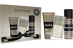 ‎BRUNO BANANI bruno banani Man Geschenkset – Belebendes Eau de Toilette, Duschgel und Deodorant Spray mit aromatisch-orientalischem Duft – Für den modernen Mann – 3 x 50 ml