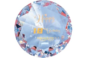 TRCOUSOA 18th Birthday Gifts for Women Girls Her Girlfriend Best Friends Besties, Engraved Crystal Glass Diamond Shaped Paperweights Keepsakes Ornaments,18 Years Birthday Presents for Daughter Sisters