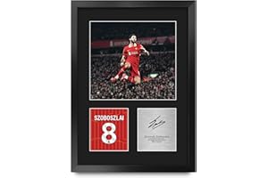 HWC Trading Dominik Szoboszlai Liverpool Gifts Printed Signed Autograph Picture for Football Fans and Supporters - A3 Portrait Framed