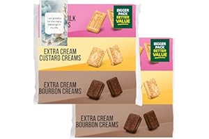 Biscuits Bundle With Malted Milk, Extra Cream Custard & Extra Cream Bourbon Creams Biscuit (2 Pack) – By Oerich Gift