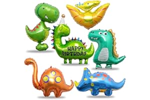 SPRINLOT 6 Stück Dinosaurier Folienballon, Dino Helium Ballon, XXL Kinder Dino Ballon, Triceratops Dinosaurier Folien Luftballons, Dschungel Party Dekoration Riesenballon für Jurassic Feier Jungen Geburtstag