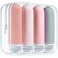 Gemice Flacons De Voyage Silicone 90ml - 4 Pack - Étanches 3 Couches - Large Ouverture - Sans BPA - Approuvé FDA