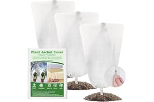 Vegamall 3 Stück Winterschutz Pflanzen Außen, 80x120cm Pflanzenschutz Winter für Kübelpflanzen, 70g/m² Atmungsaktiver Frostschutz Pflanzen mit Reißverschluss und Kordelzug, für Olivenbaum Palmen