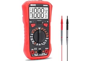 BEVA Multímetro digital 2000 Cuentas, Polimetro Digital para Tensión en CA y CC, Resistencia, Diodo, Corriente en CC, NCV, CAT III 600 V Voltímetro
