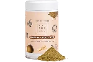 Matcha & CO Té Matcha Chocolate (80 gramos) 100% Orgánico de Grado Ceremonial | Con Cacao en Polvo | Té Verde Orgánico de Japón, 80G 100% Natural, sin Azúcar - Matcha & CO.