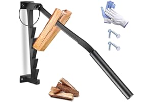 DONKEN Kindling Splitter Log Splitter Wood Wall Mounted Manual Firewood Splitter with Screws, Dual Handles Available for Efficient Splitting Outdoor Camping